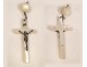 Christ Crucifix Cross Rosary Silver Plated Pearl Rosary 19th