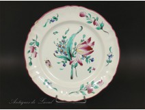 Faience plate Flowers 19th St. Clement SC