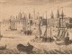 Engraving Old Bridge London Thames 19th