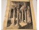 Engraving Cloister Columns Elne Pyrenees 20th Clauzier