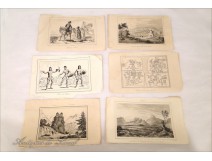 Lot 6 Prints Landscapes Mexico Chateau Georgia 18th