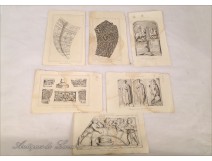 Lot 6 Etchings Sculptures Oliphant Knight Medieval 18th