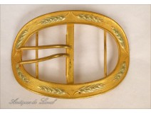 Brass Buckle Golden Wheat Epi Art Nouveau 19th