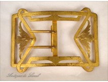 Brass Buckle Golden Wheat Epi Art Nouveau 19th