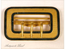 Buckle Brass Art Nouveau 19th Golden Email