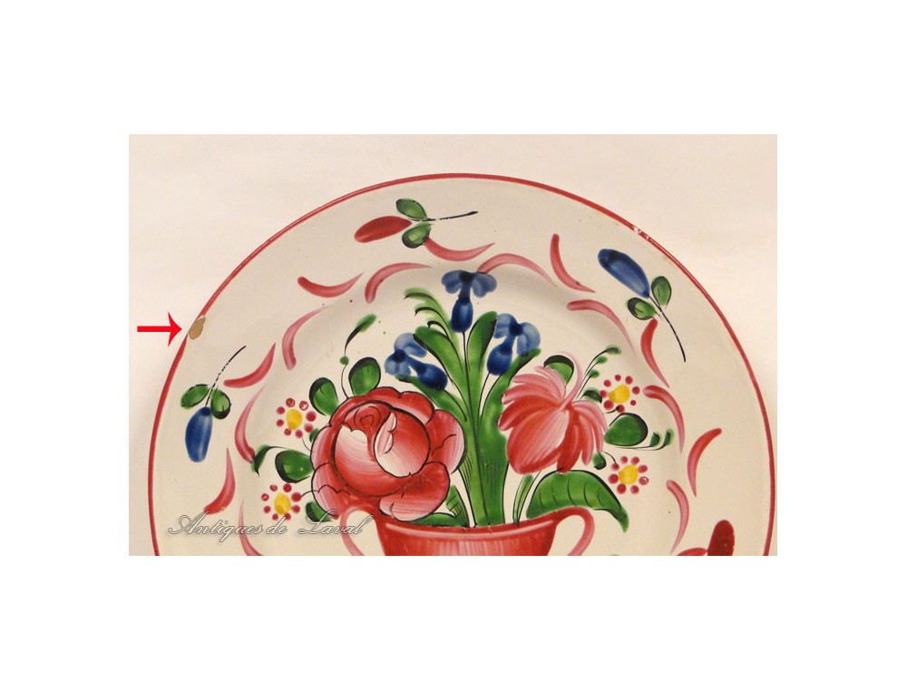 Assiette En Faïence Saint-Clément – Décor Floral, Vintage