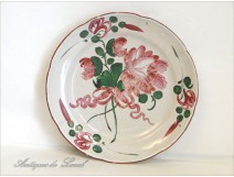 Faience plate Flowers Bouquet Islettes The 19th