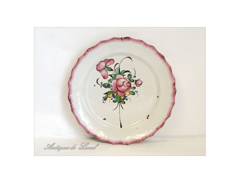 Plat De Service Rond Provincial Bouquet – Faïence Fleurs Multicolores – 19 Cm