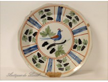 Earthenware plate Nevers 18th La Rochelle Bird