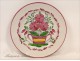 Earthenware plate K &amp; G Luneville Cart Flowers 18th