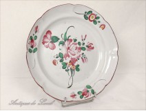 Faience plate Flowers Strasbourg 19th