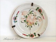 Faience plate Flowers Bouquet Islettes The 19th