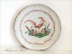 The Rooster earthenware plate Islettes 19th