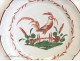 The Rooster earthenware plate Islettes 19th