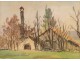 Watercolor factory Poligny Jura by Louis Bissinger twentieth