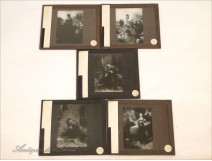 5 Plates Glasses Girl Magic Lantern Castle 19th