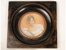 Painted Miniature Portrait 19th Baron Juliette Recamier Management