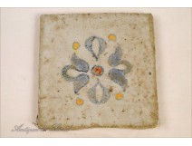 Earthenware tile Flower Deco Architecture 19th