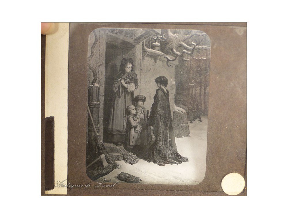 ANCIENNE PLAQUE LANTERNE magique Lampascope fin XIX° animaux