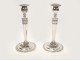 Bronze candlesticks pair silver Directoire period, eighteenth