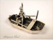 Character Fisherman Boat Silver Metal Silver 19th