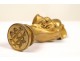 Seal gilt bronze bust of a young woman from La Belle Epoque nineteenth