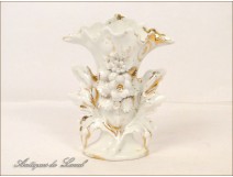 Porcelain Vase Flowers Gilding NAPIII Paris 19th
