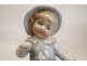 Biscuit Glazed Polychrome Child Watering Flowers 19th