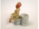 Biscuit Figurine Harlequin Polychrome 19th