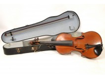 Whole violin luthier School of Mirecourt, with bow nineteenth