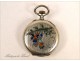 Watch Fob Sterling Silver Art Nouveau 19th Email