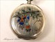 Watch Fob Sterling Silver Art Nouveau 19th Email