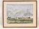 Watercolor Landscape Breton Village Seaside T.Brice 20th