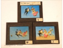 Plate Glass Magic Lantern Humor Scene Galante 19th