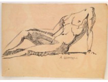 Naked Woman Drawings Study Model Laigneau Villeneuve Paul Dumas