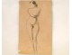 Naked Woman Drawings Study Model Laigneau Villeneuve Paul Dumas