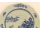Porcelain dish Compagnie des Indes Blue Pagoda Landscape Kangxi 18th