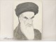 Cartoon drawing Ayatholla Khomeini J.Mola 1980