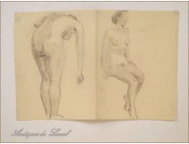 Naked Women Studies Sketchings Colarossi 20th