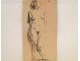 Drawing Nude Woman Study Laigneau Villeneuve Dumas 20th