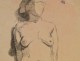 Drawing Nude Woman Study Laigneau Villeneuve Dumas 20th