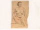 Study Drawing Nude Woman Model Laigneau Villeneuve Dumas 20th