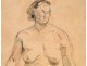 Study Drawing Nude Woman Model Laigneau Villeneuve Dumas 20th