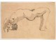 Study Drawing Nude Man Model Laigneau Villeneuve Dumas 20th