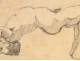 Study Drawing Nude Man Model Laigneau Villeneuve Dumas 20th