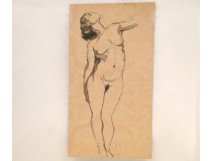 Study Drawing Nude Woman Model Laigneau Villeneuve Dumas 20th