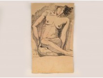 Study Drawing Nude Woman Model Laigneau Villeneuve Dumas 20th
