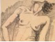 Study Drawing Nude Woman Model Laigneau Villeneuve Dumas 20th