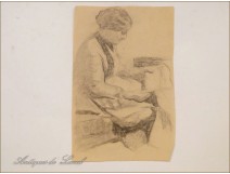 Female Portrait Drawing Studies Colarossi 20th