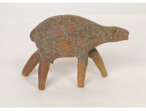 Sandstone Sculpture Sheep Animal Design Vintage Lodereau 1970